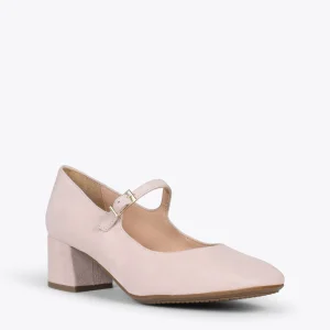 MiMaO ShopOnline BELLA – Babies à Talon Et Bout Carré NUDE 15