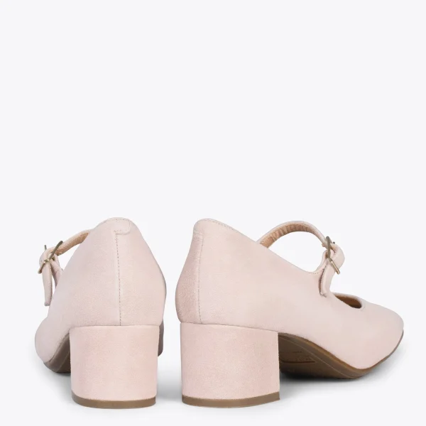 MiMaO ShopOnline BELLA – Babies à Talon Et Bout Carré NUDE 4