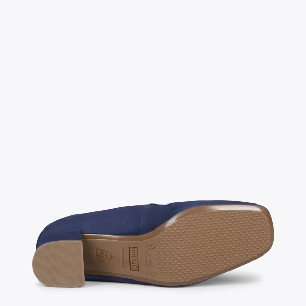 MiMaO ShopOnline BELLA – Babies à Talon Et Bout Carré BLEU MARINE 6