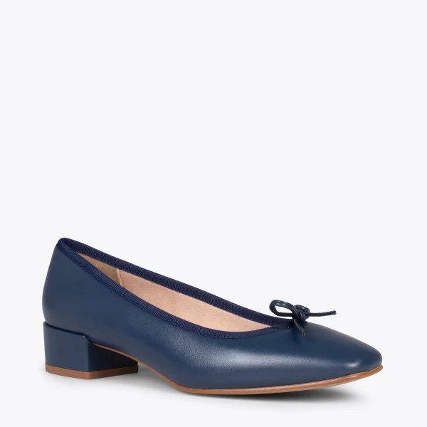 MiMaO ShopOnline OPÉRA – Ballerines à Talon BLEU MARINE 5