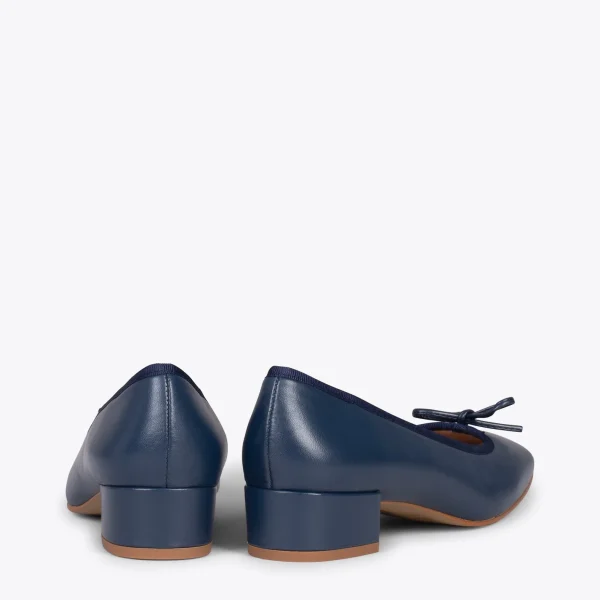 MiMaO ShopOnline OPÉRA – Ballerines à Talon BLEU MARINE 4