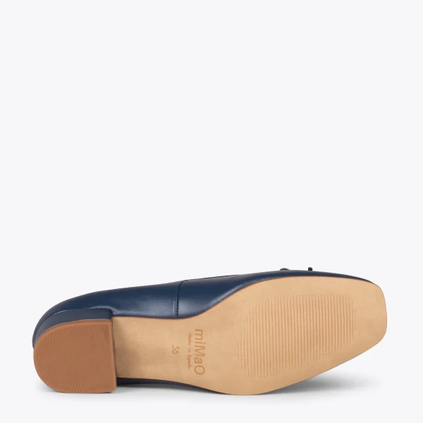 MiMaO ShopOnline OPÉRA – Ballerines à Talon BLEU MARINE 6