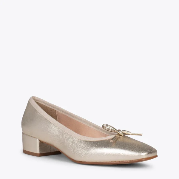 MiMaO ShopOnline OPÉRA – Ballerines à Talon DORÉ 5