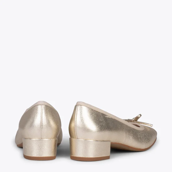 MiMaO ShopOnline OPÉRA – Ballerines à Talon DORÉ 4