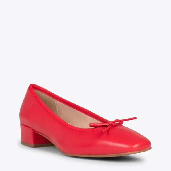 MiMaO ShopOnline OPÉRA – Ballerines à Talon ROUGE 5