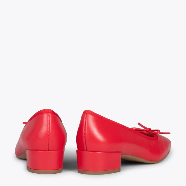 MiMaO ShopOnline OPÉRA – Ballerines à Talon ROUGE 4