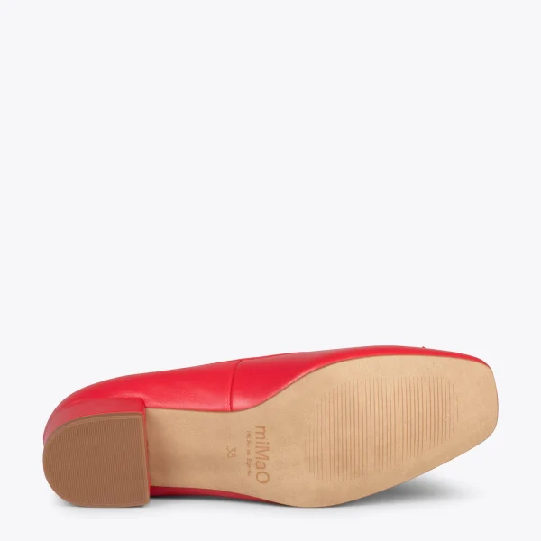 MiMaO ShopOnline OPÉRA – Ballerines à Talon ROUGE 6
