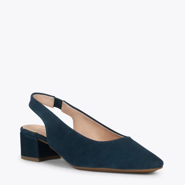 MiMaO ShopOnline URBAN LADY – Escarpins à Talon Moyen à Bride Arrière BLEU MARINE 5