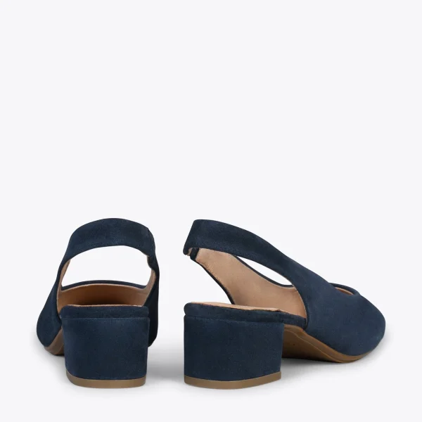 MiMaO ShopOnline URBAN LADY – Escarpins à Talon Moyen à Bride Arrière BLEU MARINE 4