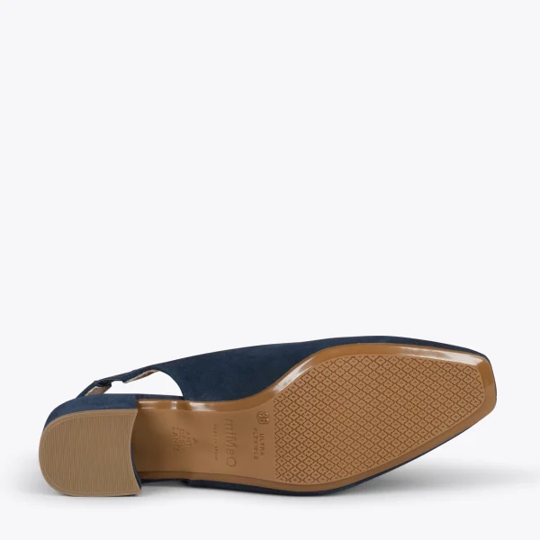 MiMaO ShopOnline URBAN LADY – Escarpins à Talon Moyen à Bride Arrière BLEU MARINE 6