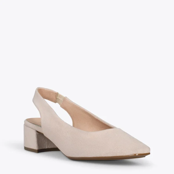MiMaO ShopOnline URBAN LADY – Escarpins à Talon Moyen à Bride Arrière BEIGE 5