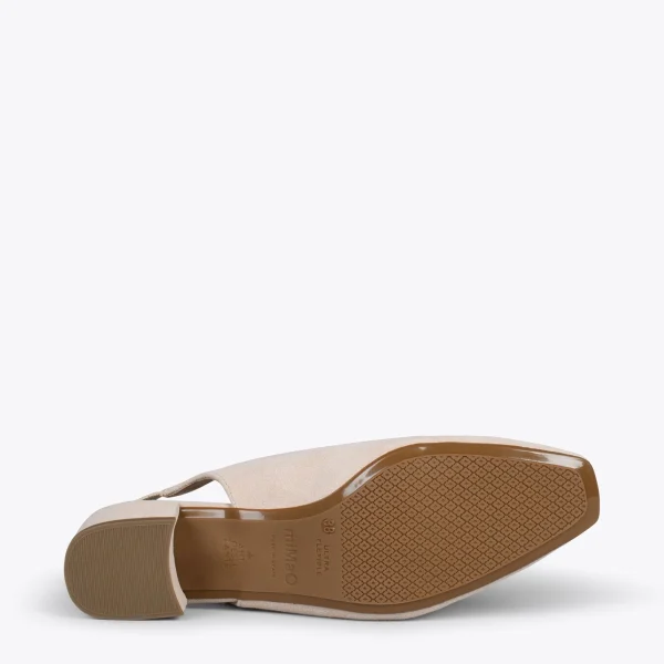 MiMaO ShopOnline URBAN LADY – Escarpins à Talon Moyen à Bride Arrière BEIGE 6