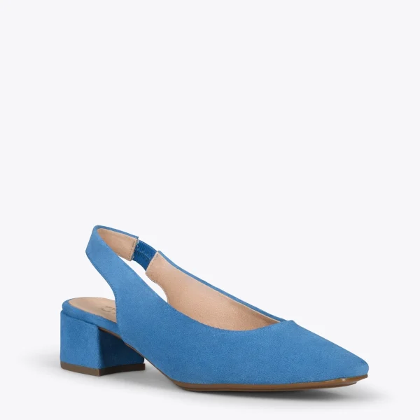 MiMaO ShopOnline URBAN LADY – Escarpins à Talon Moyen à Bride Arrière BLEU 5