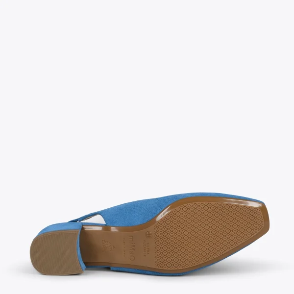 MiMaO ShopOnline URBAN LADY – Escarpins à Talon Moyen à Bride Arrière BLEU 6