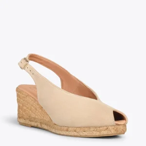 MiMaO ShopOnline MOJACAR – Espadrilles Compensées à Bride Arrière BEIGE 14