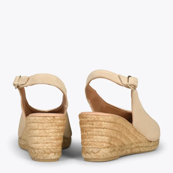 MiMaO ShopOnline MOJACAR – Espadrilles Compensées à Bride Arrière BEIGE 4