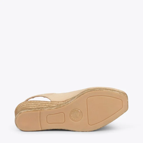 MiMaO ShopOnline MOJACAR – Espadrilles Compensées à Bride Arrière BEIGE 6
