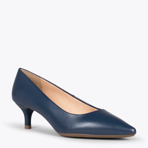MiMaO ShopOnline URBAN KITTEN – Chaussures à Talon Kitten En Cuir Nappa BLEU MARINE 5
