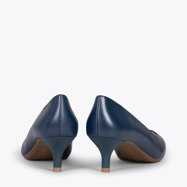 MiMaO ShopOnline URBAN KITTEN – Chaussures à Talon Kitten En Cuir Nappa BLEU MARINE 4