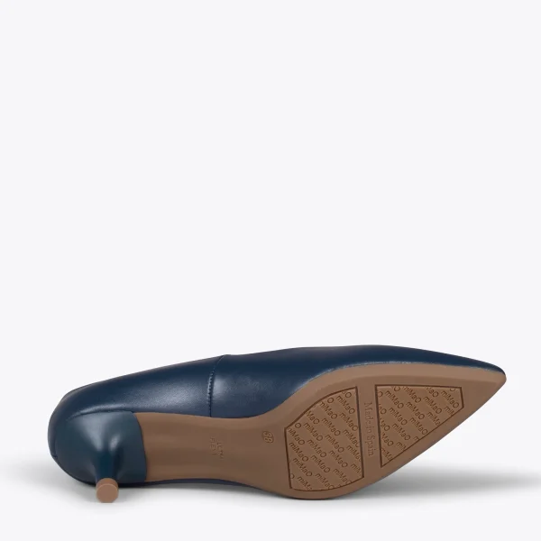 MiMaO ShopOnline URBAN KITTEN – Chaussures à Talon Kitten En Cuir Nappa BLEU MARINE 6