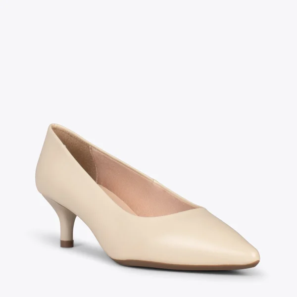 MiMaO ShopOnline URBAN KITTEN – Chaussures à Talon Kitten En Cuir Nappa BEIGE 5