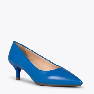 MiMaO ShopOnline URBAN KITTEN – Chaussures à Talon Kitten En Cuir Nappa BLEU 15