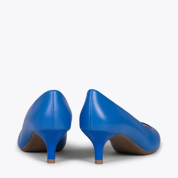 MiMaO ShopOnline URBAN KITTEN – Chaussures à Talon Kitten En Cuir Nappa BLEU 4