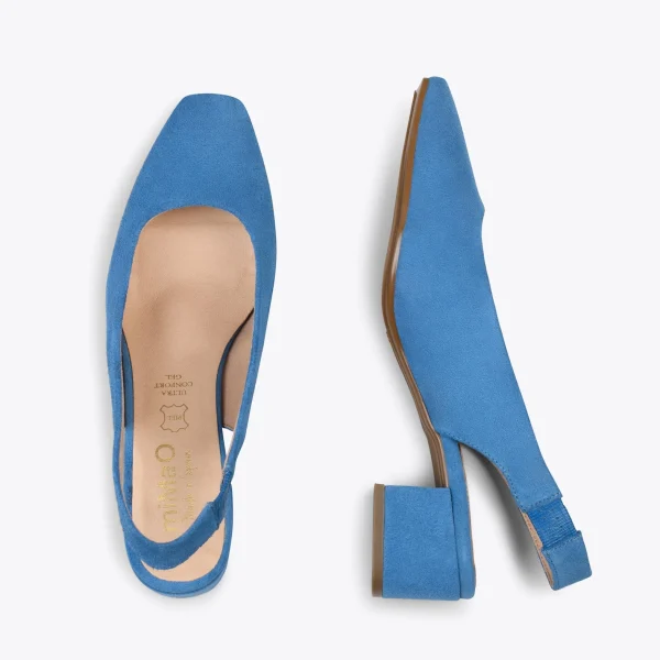 MiMaO ShopOnline URBAN LADY – Escarpins à Talon Moyen à Bride Arrière BLEU 3