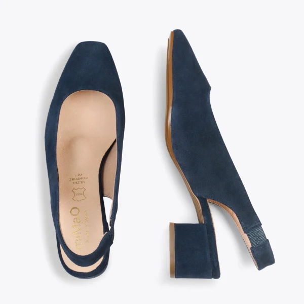 MiMaO ShopOnline URBAN LADY – Escarpins à Talon Moyen à Bride Arrière BLEU MARINE 3