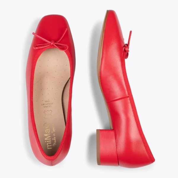 MiMaO ShopOnline OPÉRA – Ballerines à Talon ROUGE 3