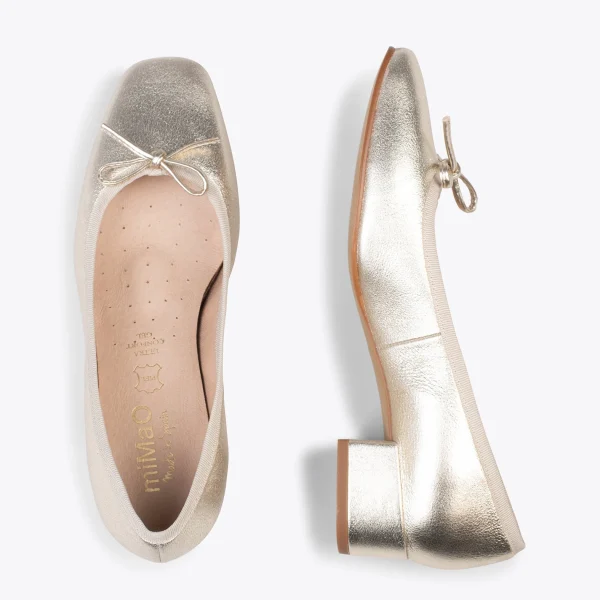 MiMaO ShopOnline OPÉRA – Ballerines à Talon DORÉ 3