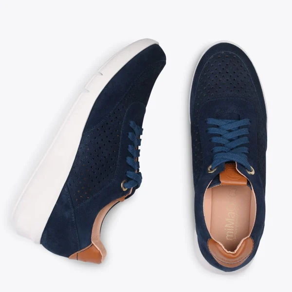 MiMaO ShopOnline BLUCHER SPORTIF – Baskets Compensées Pour Femme BLEU MARINE 3