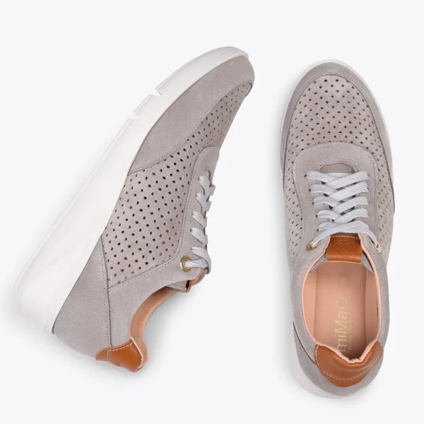 MiMaO ShopOnline BLUCHER SPORTIF – Baskets Compensées Pour Femme TAUPE 3