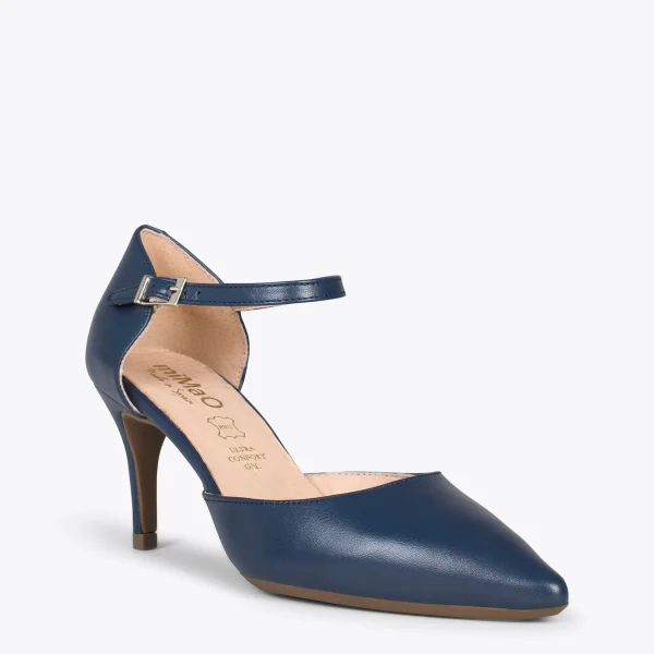 MiMaO ShopOnline DONNA – Chaussures De Soirée Confortables à Talon BLEU MARINE 5