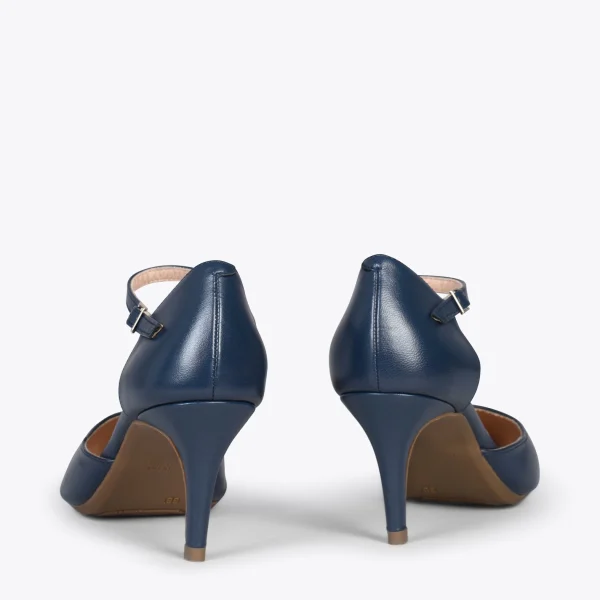 MiMaO ShopOnline DONNA – Chaussures De Soirée Confortables à Talon BLEU MARINE 4