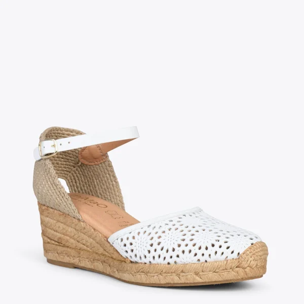 MiMaO ShopOnline MALDIVAS – Espadrilles Compensées En Cuir Nappa BLANC 5