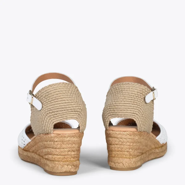 MiMaO ShopOnline MALDIVAS – Espadrilles Compensées En Cuir Nappa BLANC 4