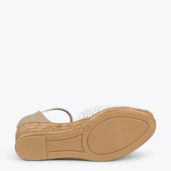 MiMaO ShopOnline MALDIVAS – Espadrilles Compensées En Cuir Nappa BLANC 6