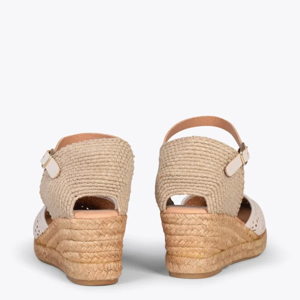 MiMaO ShopOnline MALDIVAS – Espadrilles Compensées En Cuir Nappa BEIGE 4