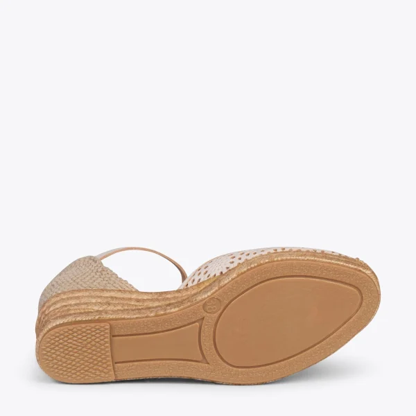 MiMaO ShopOnline MALDIVAS – Espadrilles Compensées En Cuir Nappa BEIGE 6