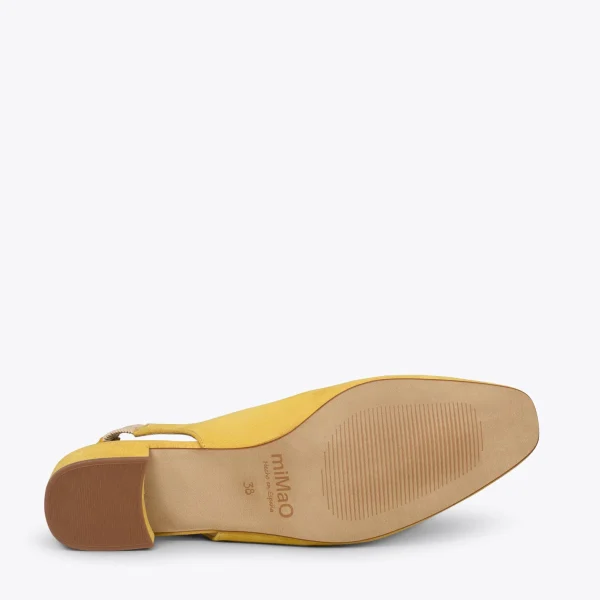 MiMaO ShopOnline URBAN LADY – Escarpins à Talon Moyen à Bride Arrière JAUNE 6