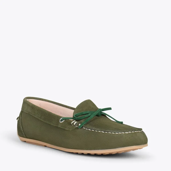 MiMaO ShopOnline BOUCLE – Mocassins Pour Femme à Semelle Amovible VERT 5