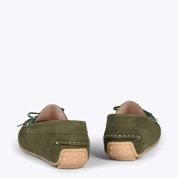 MiMaO ShopOnline BOUCLE – Mocassins Pour Femme à Semelle Amovible VERT 4
