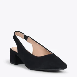 MiMaO ShopOnline URBAN LADY – Escarpins à Talon Moyen à Bride Arrière NOIR 15