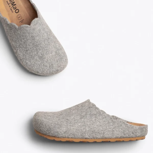 MiMaO ShopOnline SWEET HOME – Pantoufles Pour Femme GRIS CLAIR 3
