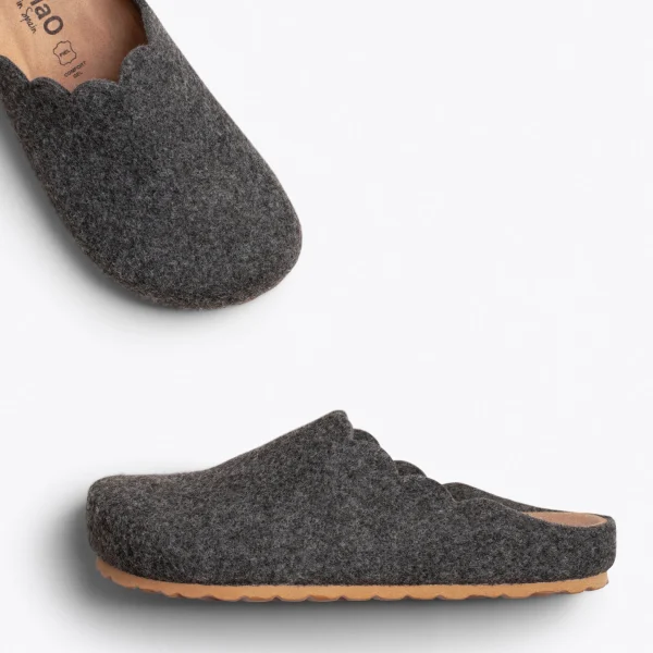 MiMaO ShopOnline SWEET HOME – Pantoufles Pour Femme GRIS FONCÉ 3