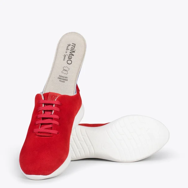 MiMaO ShopOnline WALK – Baskets Confortables Pour Femme ROUGE 6