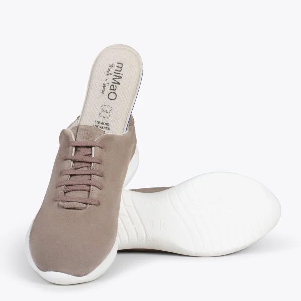 MiMaO ShopOnline WALK – Baskets Confortables Pour Femme TAUPE 6