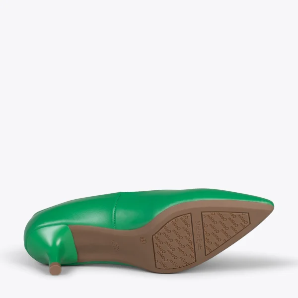 MiMaO ShopOnline URBAN KITTEN – Chaussures à Talon Kitten En Cuir Nappa VERT 6