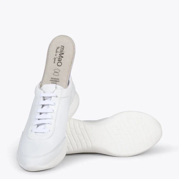MiMaO ShopOnline MIAMI – Baskets En Cuir Nappa à Lacets BLANC 6